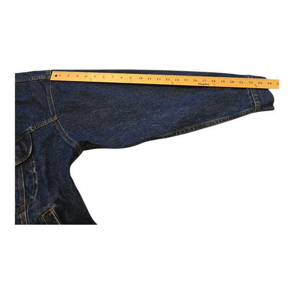 Wrangler Rugged Wear Jacket Mens Size Large Blue Jean Denim Trucker Streetwear - Picture 7 of 9